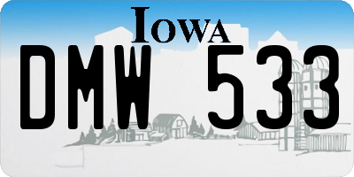 IA license plate DMW533