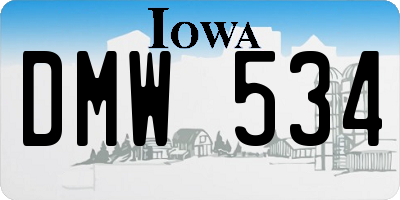 IA license plate DMW534