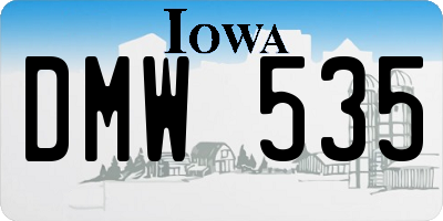 IA license plate DMW535