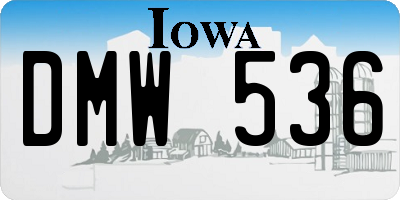 IA license plate DMW536
