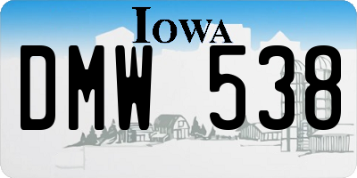 IA license plate DMW538