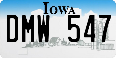 IA license plate DMW547