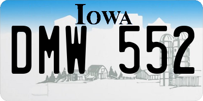 IA license plate DMW552