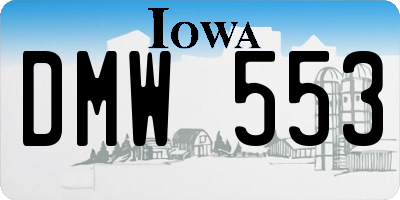 IA license plate DMW553