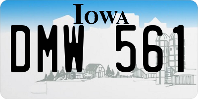 IA license plate DMW561