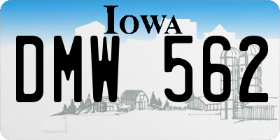 IA license plate DMW562