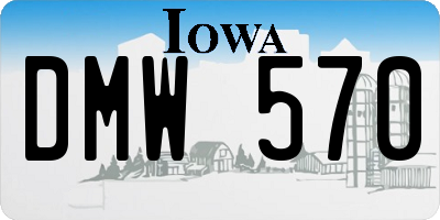 IA license plate DMW570