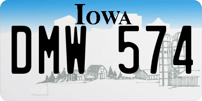 IA license plate DMW574