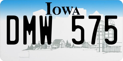 IA license plate DMW575