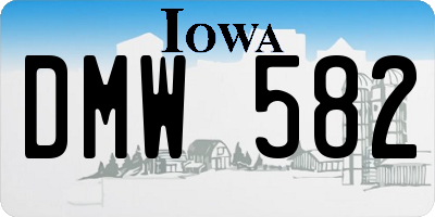 IA license plate DMW582