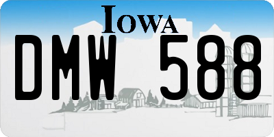 IA license plate DMW588