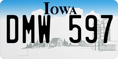 IA license plate DMW597