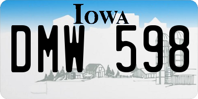 IA license plate DMW598