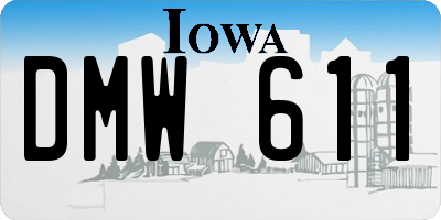IA license plate DMW611