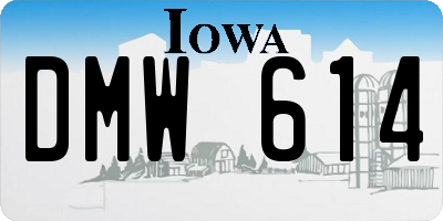 IA license plate DMW614