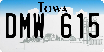 IA license plate DMW615