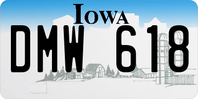 IA license plate DMW618