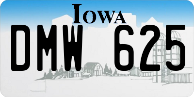 IA license plate DMW625