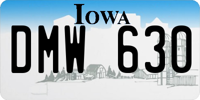 IA license plate DMW630