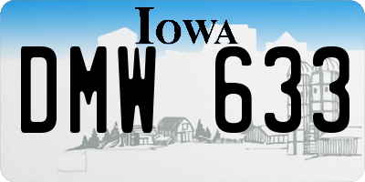 IA license plate DMW633