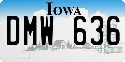 IA license plate DMW636