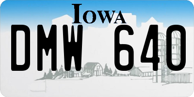 IA license plate DMW640