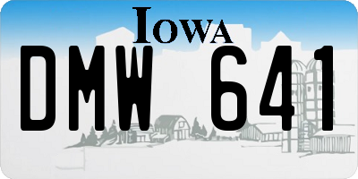 IA license plate DMW641