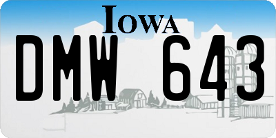 IA license plate DMW643