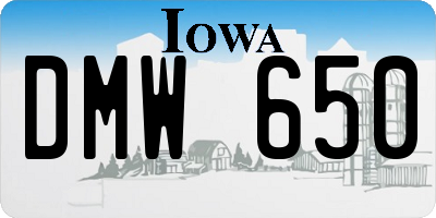 IA license plate DMW650