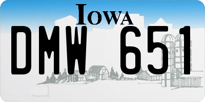 IA license plate DMW651