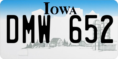 IA license plate DMW652