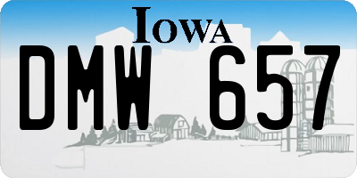 IA license plate DMW657