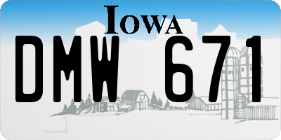 IA license plate DMW671