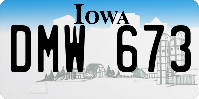 IA license plate DMW673