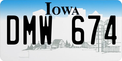 IA license plate DMW674