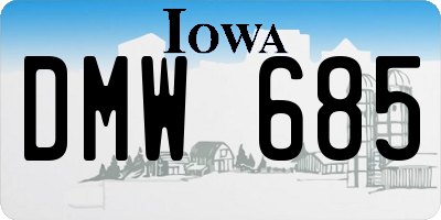 IA license plate DMW685