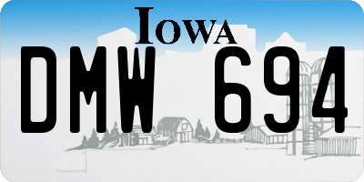 IA license plate DMW694