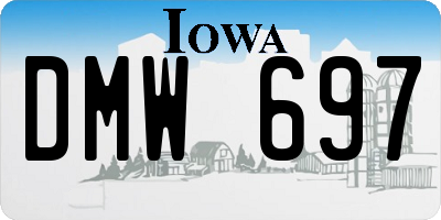 IA license plate DMW697