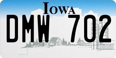 IA license plate DMW702