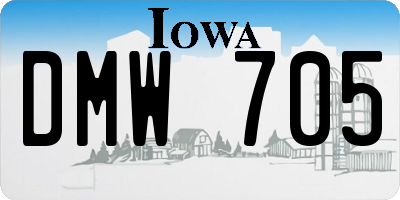 IA license plate DMW705