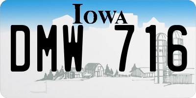 IA license plate DMW716