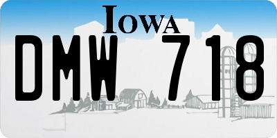 IA license plate DMW718