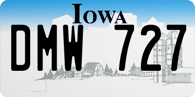IA license plate DMW727
