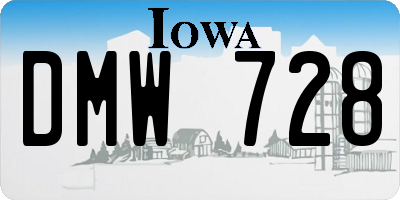 IA license plate DMW728