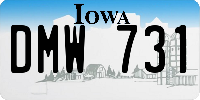 IA license plate DMW731