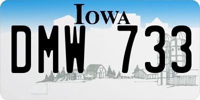 IA license plate DMW733