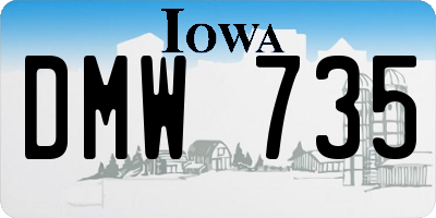 IA license plate DMW735