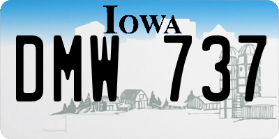 IA license plate DMW737