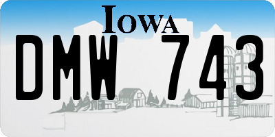 IA license plate DMW743