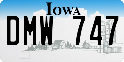 IA license plate DMW747